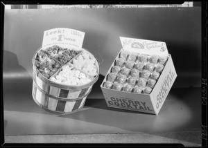 Box and basket of candies, Southern California, 1934