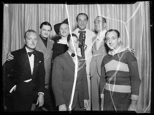 Ricardo Cortez, Al Jolson, Vic Young, etc, at Shell Chateau, Southern California, 1935