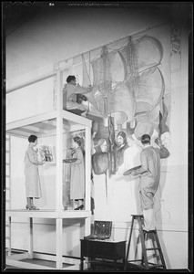 Students working on mural, Woodbury Business College, Los Angeles, CA, 1933