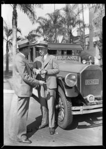 E. Clair Overholtzer - Undertakers, ambulance, Southern California, 1928