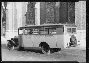 Trinity Lutheran School bus, Southern California, 1932