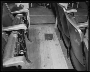 Metal covering on aisle in Marcel Theater, 6021 Hollywood Boulevard, Los Angeles, CA, 1940