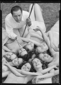 "Kosloff" and dancers, Southern California, 1934