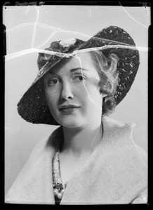 Model with spring hat, Southern California, 1936