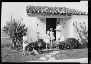 Publicity shots with old lady & children, etc., Southern California, 1929