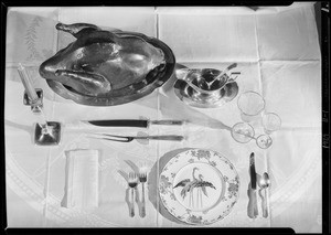 Thanksgiving table setting, Southern California, 1929