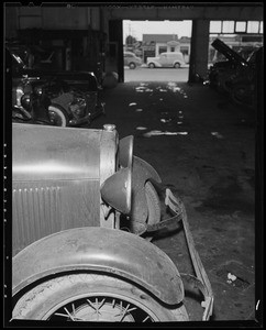 Front of 1928 Ford coupe, Los Angeles, CA, 1940