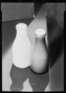 Two bottles of milk, Southern California, 1931