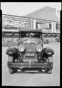 Wrecked Cadillac rebuilt, Southern California, 1927