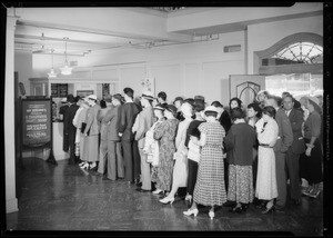 Crowd buying tickets, Southern California Music Co., Southern California, 1934