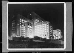 County Hospital illuminated, Los Angeles, CA, 1933