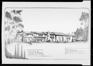 Drawing of Bel Air residence, Southern California, 1927