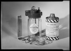 Lubricator & can of lubricant, Southern California, 1931