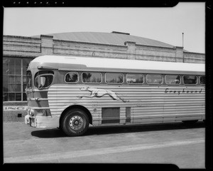 Damage to bus # 747, Decatur Street, Los Angeles, CA, 1940