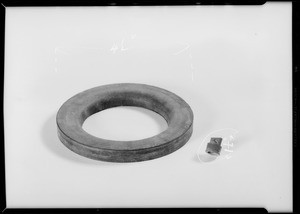 Toilet ball ring & beer bottle valve, Southern California, 1933