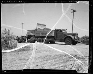 John Gregg truck and trailer, Southern California, 1940