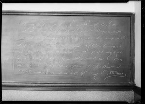 Shorthand contest blackboards, Southern California, 1933
