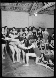 Swimming class, Carters pool, Southern California, 1932