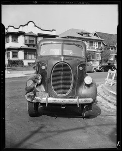 Damage to Crenshaw Lumber Co. truck, 1253 South Hoover Street, Los Angeles, CA, 1940