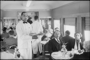 Interiors of Southern Pacific Daylight train, Southern California