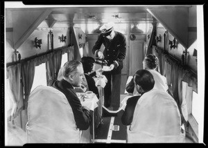 Composite of serving coffee in ships, Southern California, 1929