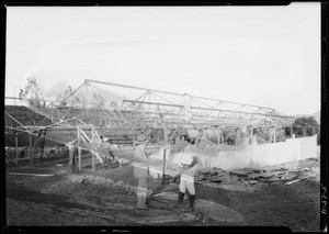 Steel, small building construction, Southern California, 1927