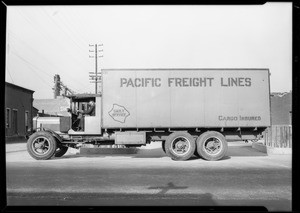 Pacific Freight Lines trucks, Southern California, 1931