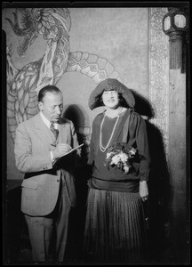 Mrs. Brown and Mr. Brandstatter, owners of Montmartre Café, Southern California, 1926