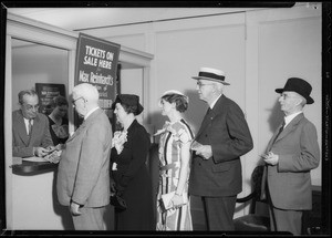 Buying tickets at Southern California Music Co., Southern California, 1934