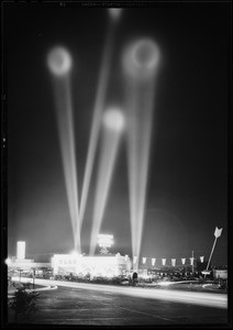 Lights at Leimert Park for bank opening, Los Angeles, CA, 1930