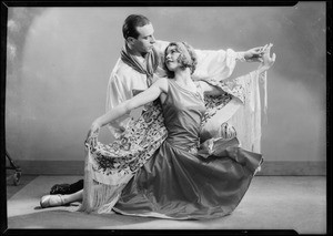 Dance poses with partner, Mrs. Kendall, Southern California, 1931