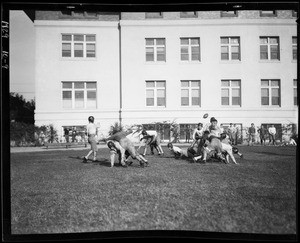 Manual Arts football practice, Los Angeles, CA, 1929