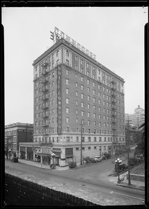 Exterior view of Commodore Hotel, Los Angeles, CA, 1933