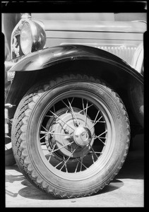 Motor head and wheel, Southern California, 1931