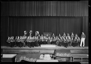 Boys band at Poly High School, Southern California, 1931