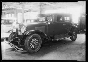 Intersection West 3rd Street and South Serrano Avenue and cars wrecked, Southern California, 1932