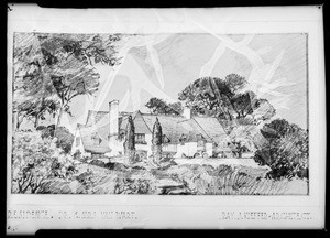 Drawing of residence of Dr. Van Wart, Southern California, 1931