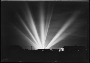 Searchlights at Manchester Square, Los Angeles, CA, 1926