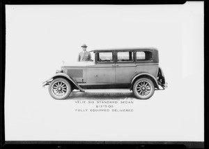 Velie car for postcards, Southern California, 1926