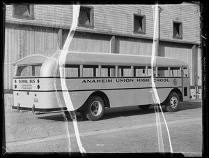 Anaheim Union High School bus, Southern California, 1935