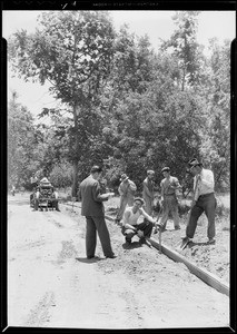 Road work in canyon, Southern California, 1932