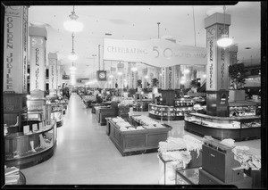 Interior of store, main floor, 50 years sale, May Co., Southern California, 1931