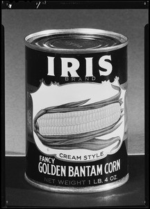 Cans of Iris Corn, Southern California, 1940