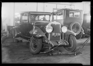 Chevrolet sedan and intersection of Crenshaw Boulevard and South Leimert Boulevard, Los Angeles, CA, 1931