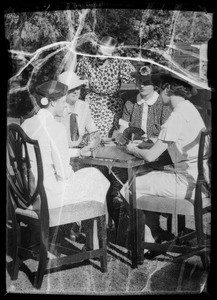 Ladies playing bridge at Cronklite residence, Pasadena, CA, 1936