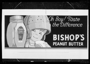 Bishop's Peanut Butter for lantern slide, Southern California, 1935