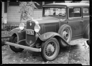 Chevrolet, Bernice Yost, owner & assured, Essex coach, S. Baufield, owner, Southern California, 1934