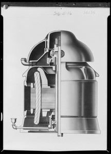 Drawing of motor, U.S. Motors, Southern California, 1931