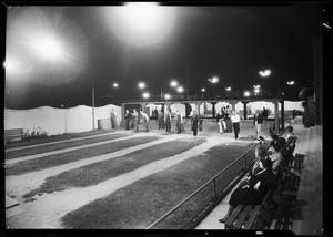 Night views of tennis courts, horseshoe courts & baseball park, Southern California, 1932