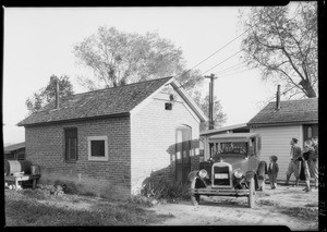 Chevrolet at Aunt 'Ris' cabin, Southern California, 1926